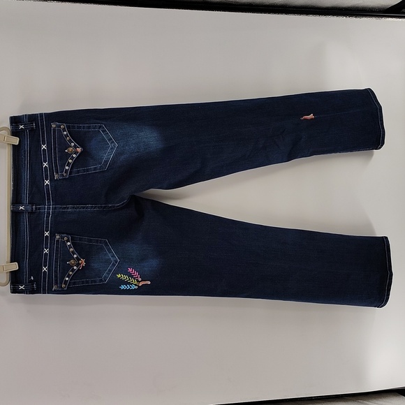 Giddy Up Glamour Native American headdress bootcut jeans 14 stretch embroidery - Picture 5 of 8